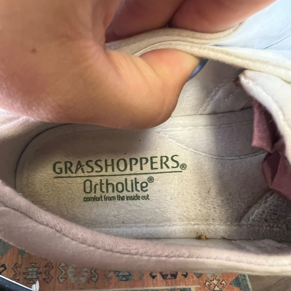 Grasshoppers White Canvas Ortholite Lace Up Sneakers EF33813 Womens 8M - Picture 6 of 7
